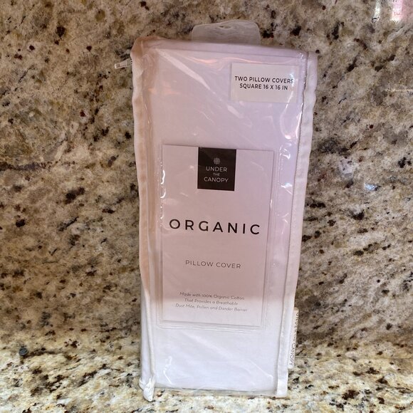 Under the Canopy Organic Cotton Pillow Cover NIP 16 X 16" - Picture 1 of 2